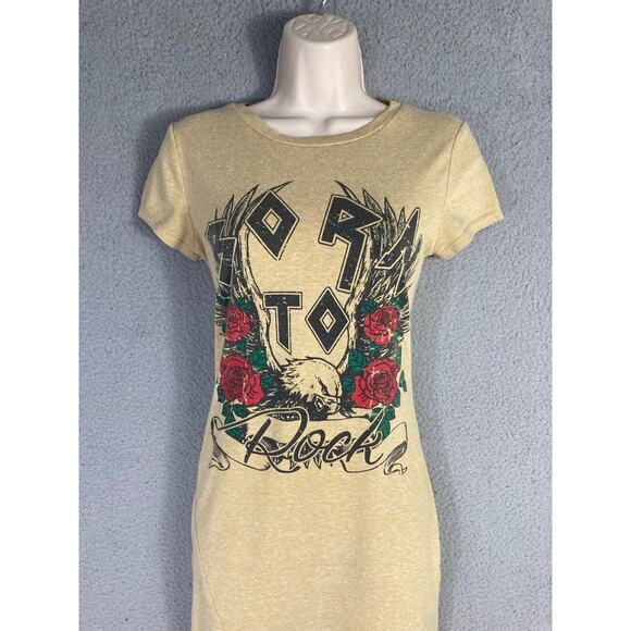 May Pink Women's M Brown Graphic T-Shirt‎ Long Dress Short Casual Spring - Picture 4 of 10